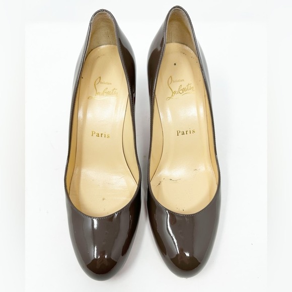 Christian Louboutin Brown Patent Leather Heels - Picture 4 of 12